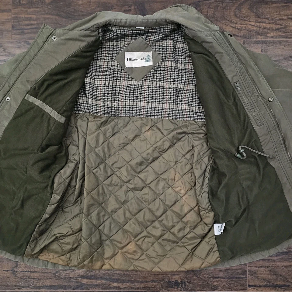 Fieldmaster Mens Large Green Lined Insulated Field Jacket Chore Barn - Image 3 of 4