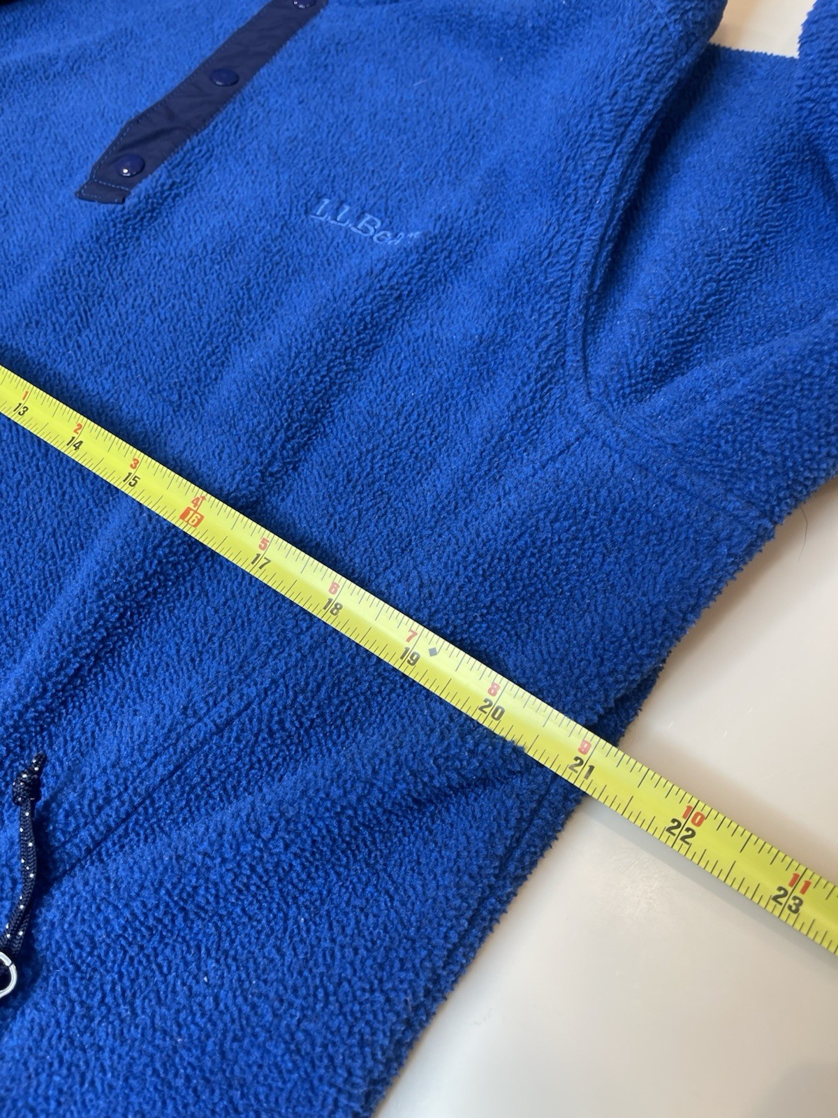 LL Bean Fleece Snap Button Pullover Medium Blue B… - image 3