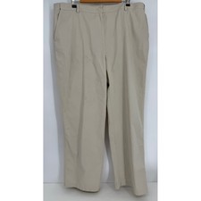LL Bean Classic Fit Chino Pants Womens Beige Khaki Cotton Straight Leg Sz 18