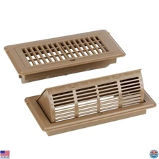 Adjustable 4x10 Floor Vent Covers - 2-in-1 Heat & Air Deflectors, Brown, 2 Pack