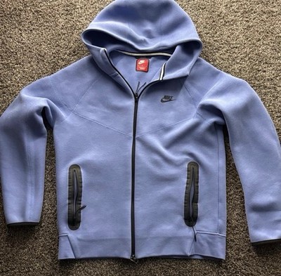 Nike Tech Fleece Men's Blue Full Zip Hooded Fleece Hoodie w/ Pockets Size M