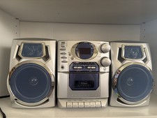 Silver Blue Vintage Stereo - Cd Player - Cassette - Radio - Recorder