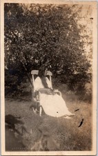 PH1982 AR Arkansas Harrison Pretty Woman Long Hair Chair Vintage Snapshot Photo