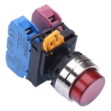 IDEC Red 22mm Metal Bezel Momentary Push Button Switch 1NO-1NC IP65