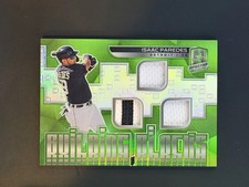 2021 Panini Spectra - Building Blocks Materials Isaac Paredes #BB-IP Neon Green