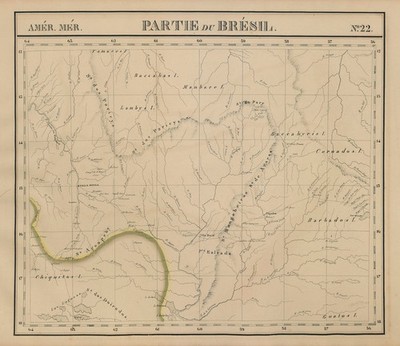 Amér. Mér. Brésil #22. Ostbolivien & SW Brasilien. RO MT. VANDERMAELEN 1827 Landkarte