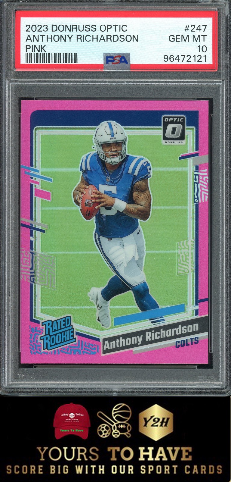 2023 DONRUSS OPTIC ANTHONY RICHARDSON ROOKIE RC PINK # 247 PSA 10
