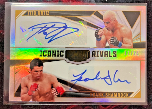 2025 Panini Combat Anthology Dual Frank Shamrock / Tito Ortiz Auto Gold 12/25