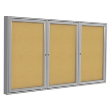 GHENT PA33672K Enclosed Bulletin Board,Cork,36x72 In. 8AWX1