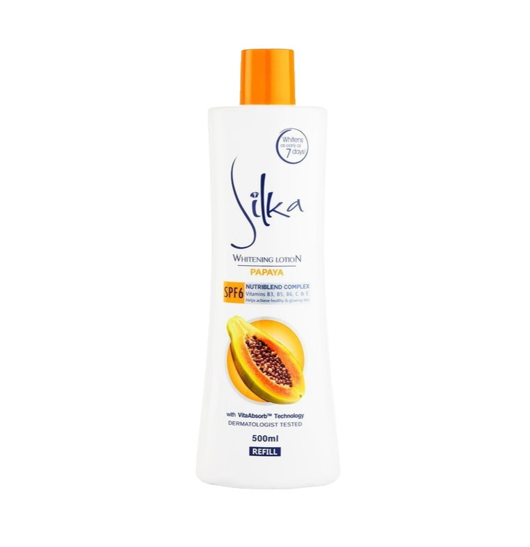 Silka Papaya Lotion 500ml (Large Refill Size) - Skin Brightening & Lightening