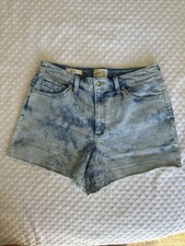 Universal Thread Women's Sz 6 Jean Shorts Light Blue Acid Wash Denim Midi New