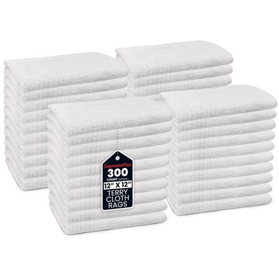 New White Terry Cotton Wash Cloth for Cleaning 12x12 inch Face Towel 25 lbs. Box
