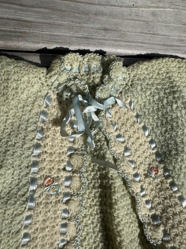 Vintage Early 1900s Knit And Embroidered Baby Sweater Size 6-12 Months