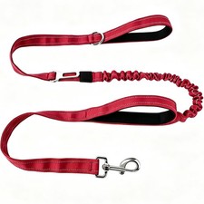 Bungee Shock Absorbing 5-6FT No Pull Heavy Duty Dog Leash, Red 5FT-6FT