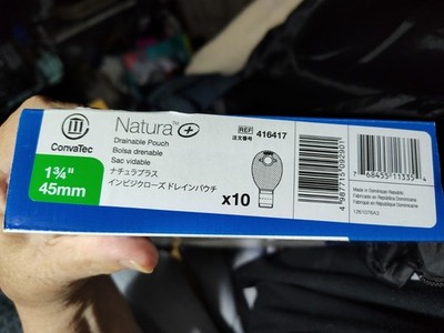 10 Convatec 416417 Natura Drainable Pouches 1-3/4'' Flange Exp 26-30