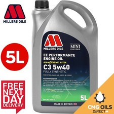 MILLERS OILS EE PERFORMANCE FULLY SYNTHETIC 5W40 C3 ENGINE OIL - 5L 9.65 per litre
