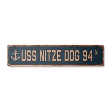 USS Nitze DDG 94 Plastic Street Sign US Navy Ship Veteran Sailor Gift 36"