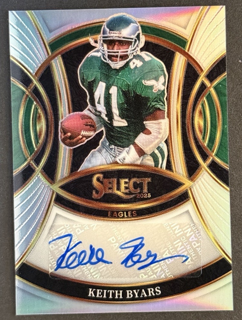 Keith Byars 2025 Panini Select #SP-KBS Silver Prizm Auto Philadelphia Eagles