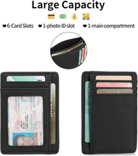 Compact Slim Minimalist Front Pocket RFID Blocking Wallet for Men