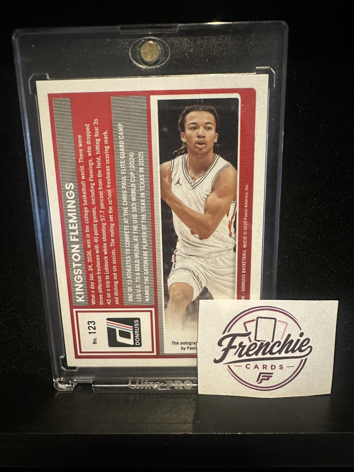 2025-26 Panini Donruss Optic Kingston Flemings #123 Gold Prizm /25 Auto view 2