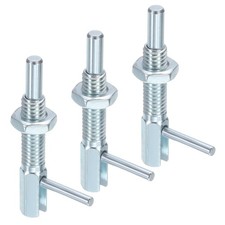 3Pcs Retractable Indexing Plunger Pin, Carbon Steel M6 Spring Plunger with Nut