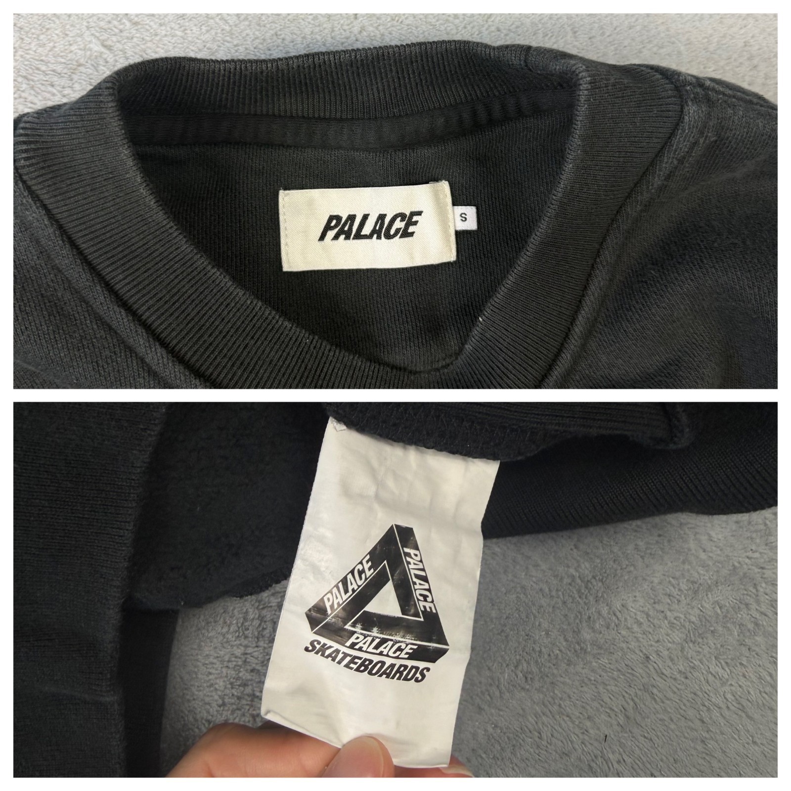 VTG Palace F/W '20 Alas Crew Black Red Heavyweight Oversized Small Sweatshirt image 5