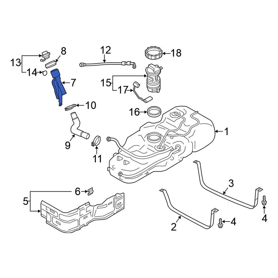 For Nissan NV200 2013-2019 Nissan 172283LM0B Lower Fuel Tank Filler Neck Foto 2 de 2