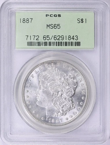 1887 Morgan Silver Dollar PCGS MS65 OGH