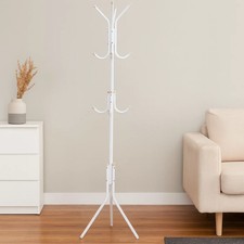 12-Hook Metal Coat Rack Stand Tree for Hats, Clothes, Umbrellas & Accessories