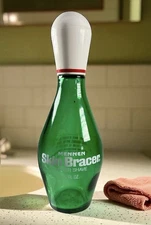 Mennen Skin Bracer bottle, empty, Bowling Pin shaped bottle
