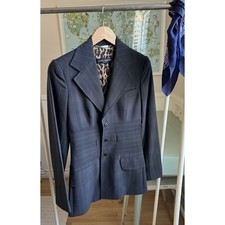 VTG DOLCE GABBANA D&G Y2K Gray Pinstripe Blazer Suit Sz IT 38 US S/XS