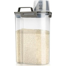 Rice Airtight Storage Container, 3 to 5Lbs Cereal Dry Food Flour Bin, Pet Dog
