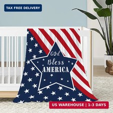 Patriotic Throw Blanket Baby Small 4th of July Memorial Day Fourth of July Ameri
