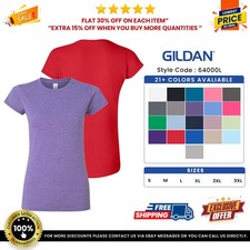 Gildan G640L Women's Preshrunk Cotton Short Sleeve Softstyle Tee Fitted T-Shirt