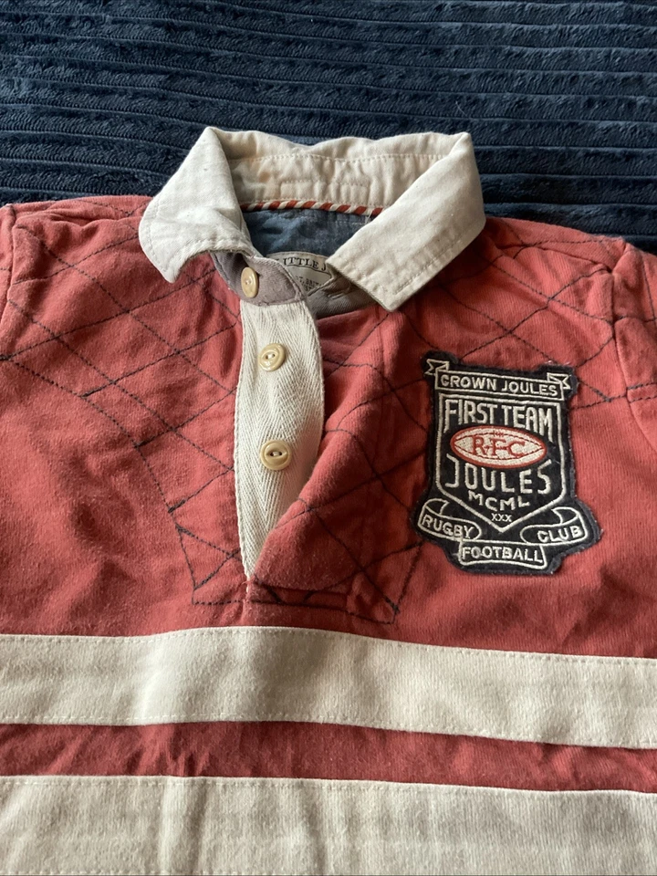 Boy’s Red/Orange Joules Long Sleeved Rugby/Polo Top Age 7 - Image 2 of 4