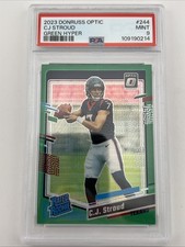 2023 Donruss Optic - Rated Rookie Green Hyper Prizm #244 C.J. Stroud (RC) PSA 9