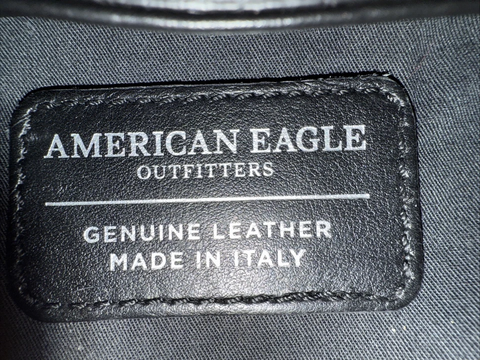 Bolso Bandolera American Eagle Outfitters Pequeño Cuero Negro Hecho en Italia Foto 3 de 4