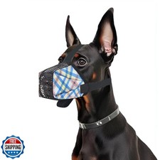 Dog Muzzle for Small Large Dogs - Soft Nylon Basket Muzzle with Adjustable St