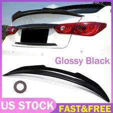 Rear Trunk Spoiler Wing Lip Glossy Black For 2014-2024 Infiniti Q50 PSM Style