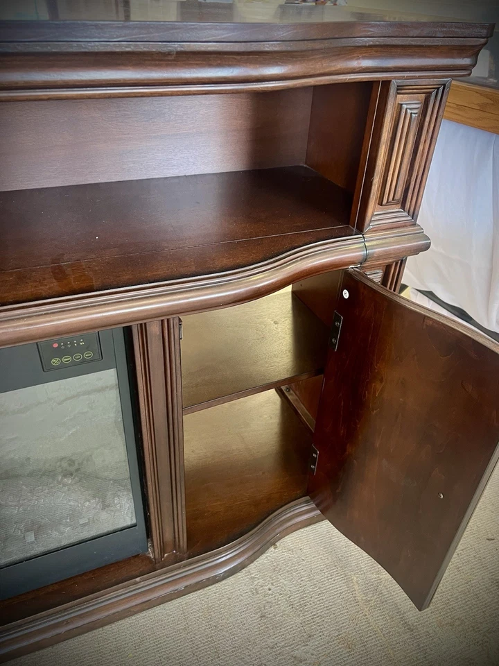 电壁炉电视支架/壁炉/木材/深棕色。 仅本地皮卡 — 第 3/4 张图片