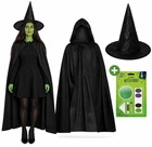 SoWest Witch Costume Set, Long Hooded Cloak, Hat & Face Paint for Halloween