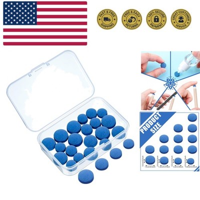 20 Pcs Billiard Pool Cue Tips Replacement Kit Pool Stick Tips with Storage Bo...