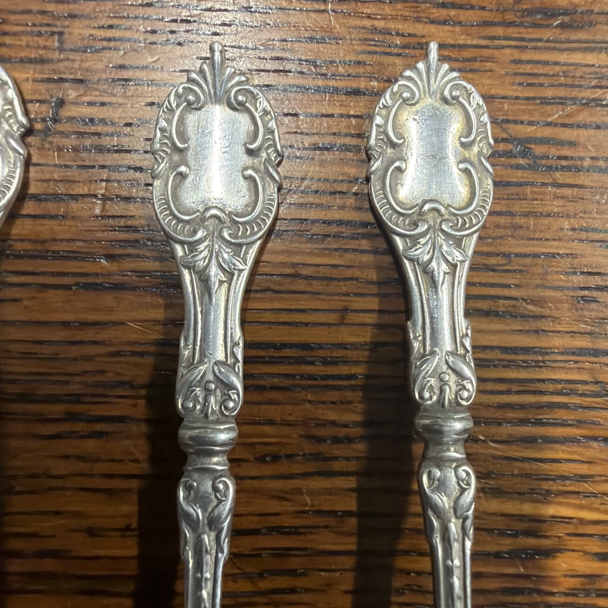 6 X Sterling Silver Fancy Demitasse Spoons, Sheffield 1901, J Round & Sons 84.7g