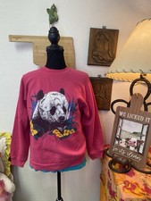 Sudadera Gráfica Oso Panda Rosa Tultex Años 90 MEDIANA Abuela Kitschy