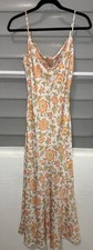 Forever 21 Women's Long Multi Color Floral Print Adjustable Strap Dress Size M