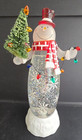VINTAGE 10 1/2" NORTHLIGHT LED LIGHTED SNOW CHRISTMAS WHITE SNOWMAN TABLETOP — photo 1