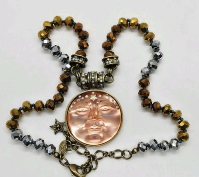 Kirks Folly Venus Seaview Moon Magnetic Enhancer Necklace Set Brass tone Copper