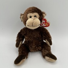 TY 2008 "Vines" 7" Monkey Small Eyes Beanie Baby Mint With Mint Tags Plush Toy
