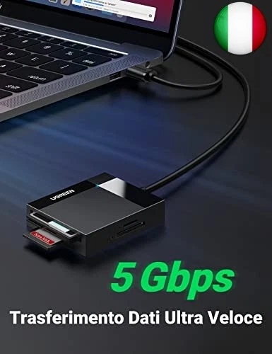 UGREEN USB 3.0 Lettore Schede SD TF CF MS, Card Reader 4 in 1 USB A , Lettore - Immagine 3 di 4