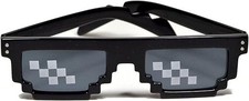 Thug Life Pixelated Meme Sunglasses - Cool Funny Gangster Gamer Sunglasses - ...